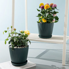 Family Garden Balcony Succulent Plant Pot Rose Flower Pot Wavy Round Multi-Size Thickened Plastic Planter