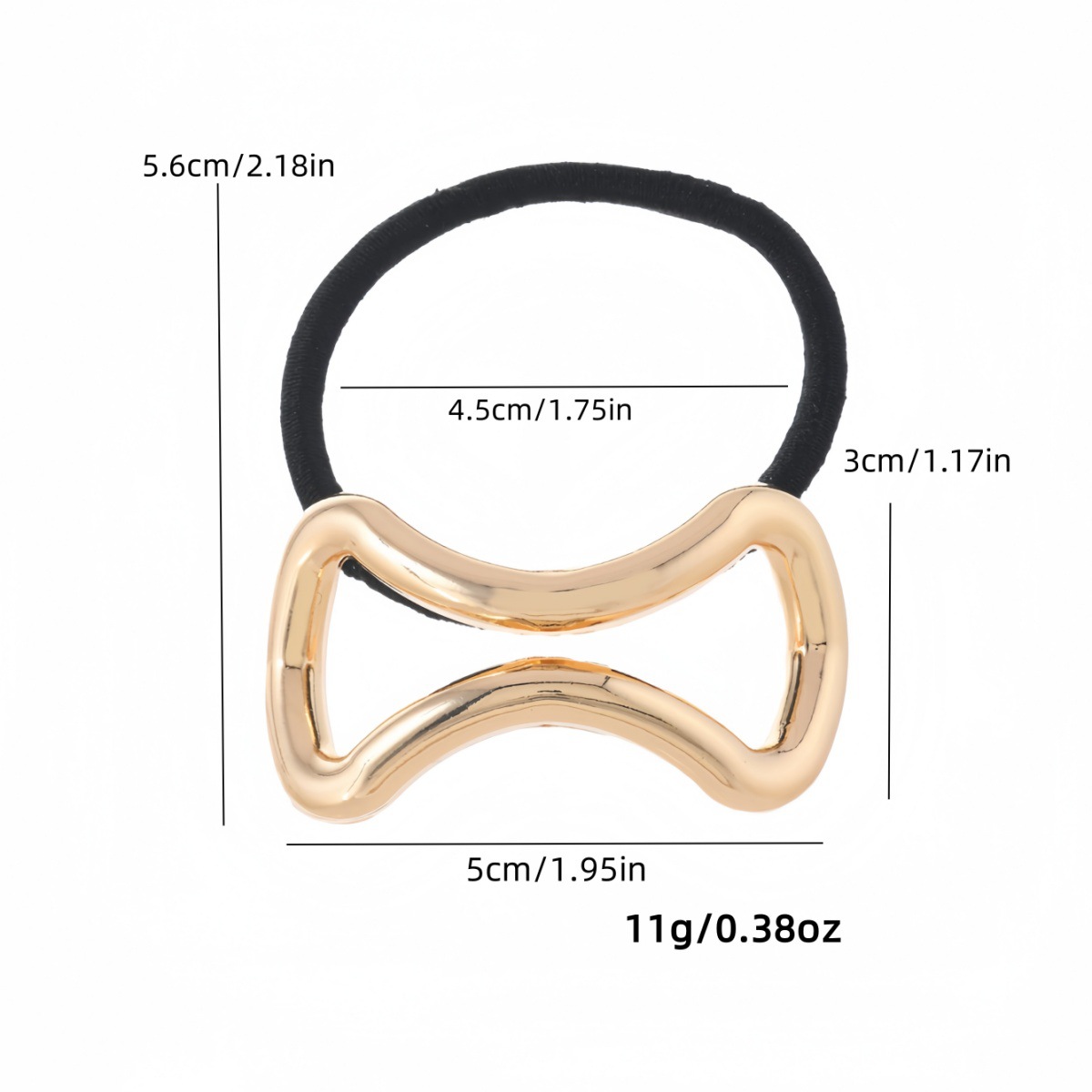 Nuevo anillo de cabello de metal en forma de 8, lujo ligero, nichos de alto nivel, cuerda de cabeza con lazo, cola de caballo, banda elástica alta, mujer