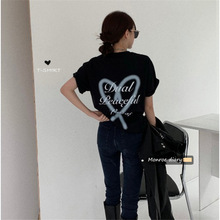 设计感小众短袖内搭上衣2025春夏季新款ins潮爱心T恤女宽松打底衫