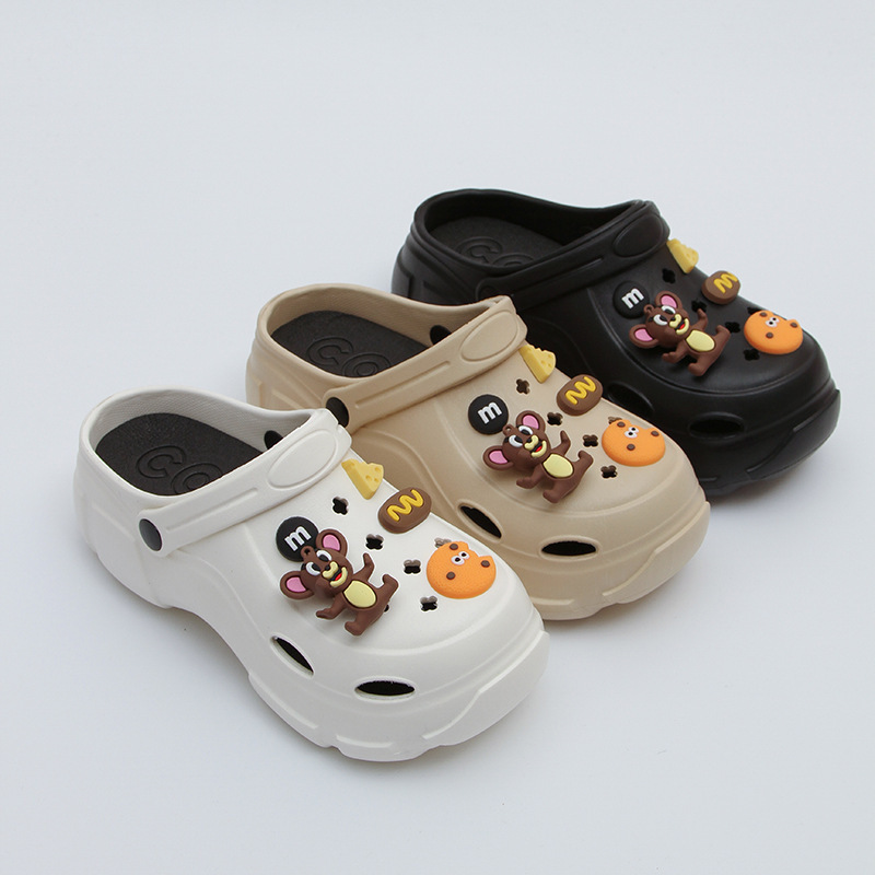 Eva Women's Summer Thick-Soled 6cm Height-Increasing Trendy Clogs for Outdoor Wear, Non-Slip Beach Sandals with Closed-Toe Design