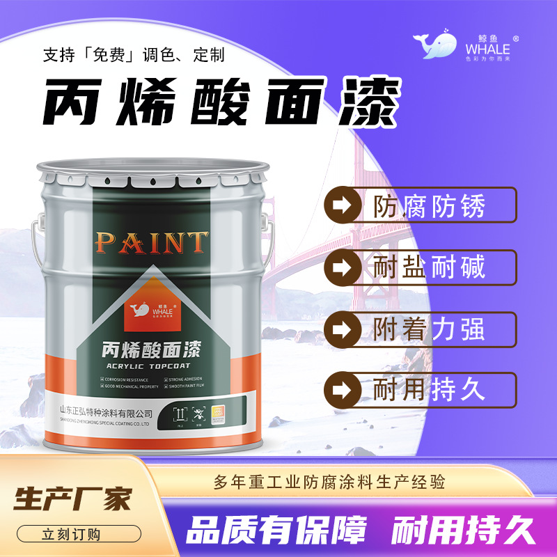 丙烯酸面漆 金属涂料单双组分钢结构防腐涂料 室外桥梁丙烯酸面漆