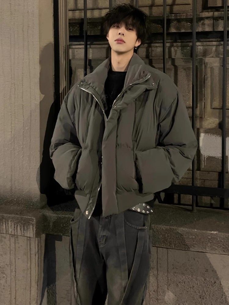 Vadderad jacka herr american retro vinterjacka för män_voghion.com