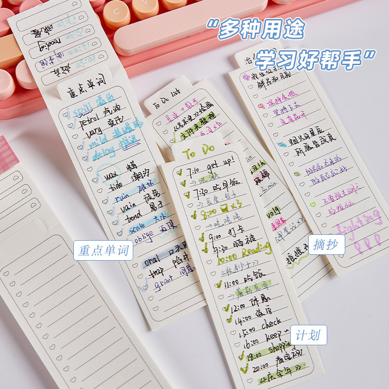 Cuaderno de notas de tipo marcador creativo cuaderno de notas de estudiantes multifuncional desgarrable etiqueta marcador de índice marcador de notas