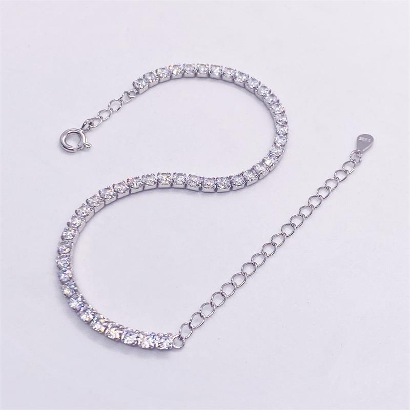 Bracciale 1 pz argento sterling zircone flash diamante semplice luce lusso super girl gioielli_voghion.com