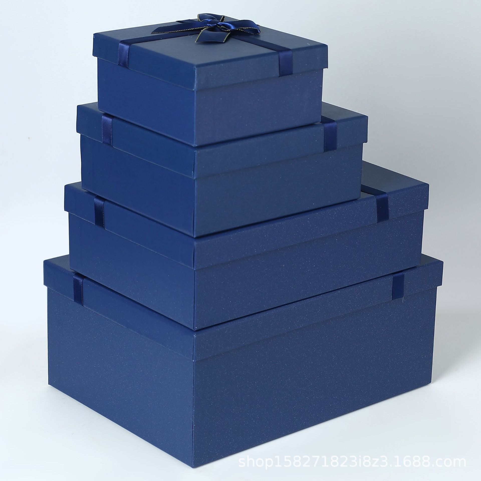 创意伴手礼礼盒蓝色天地盖盒大号礼品盒化妆品盒子生日礼品袋批发