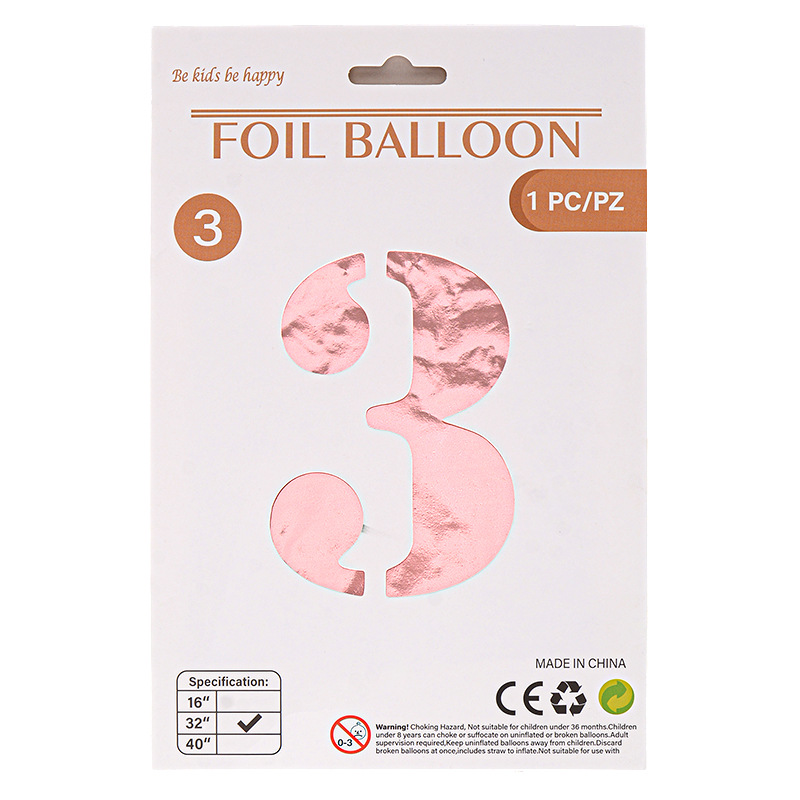 32 pulgadas Tarjeta de papel digital OPP globo de embalaje independiente fiesta de cumpleaños ambiente decorativo globo