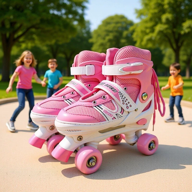 Детские роликовые коньки для взрослых на четырех колёсах, размер