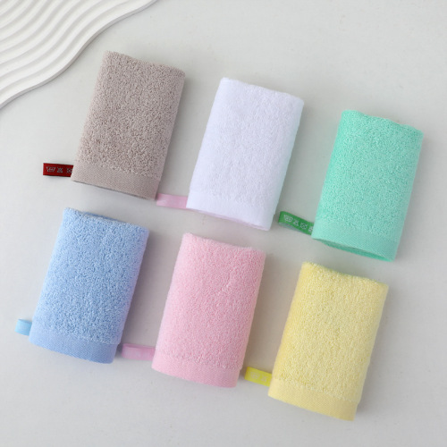 Nursery-Exclusive White Square Face Towel with Cotton Fabric and Hooked String, 100% Cotton, Absorbent, Multicolor