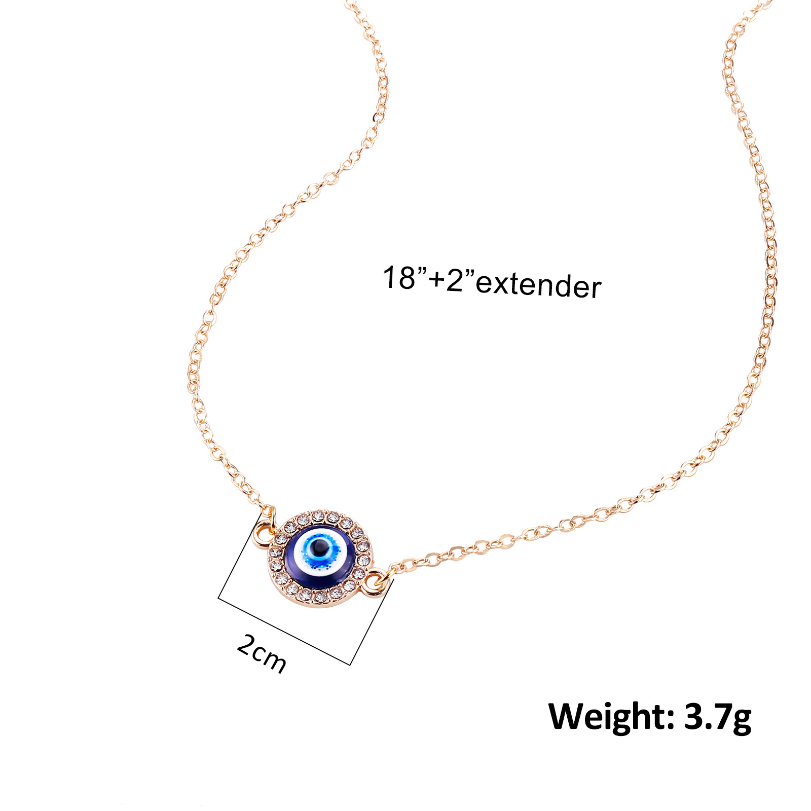 Fashion Eye Alloy Resin Copper Inlay Rhinestones Women's Necklace 1 Piece display picture 2