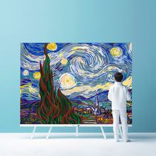跨境一件代发DIY数字油画批发星空彩画4050亚马逊wish填色厂热卖