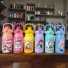 爆発的なアイデアアニメかわいい大容量コップ316ステンレス保温カップロック付き携帯付き水筒