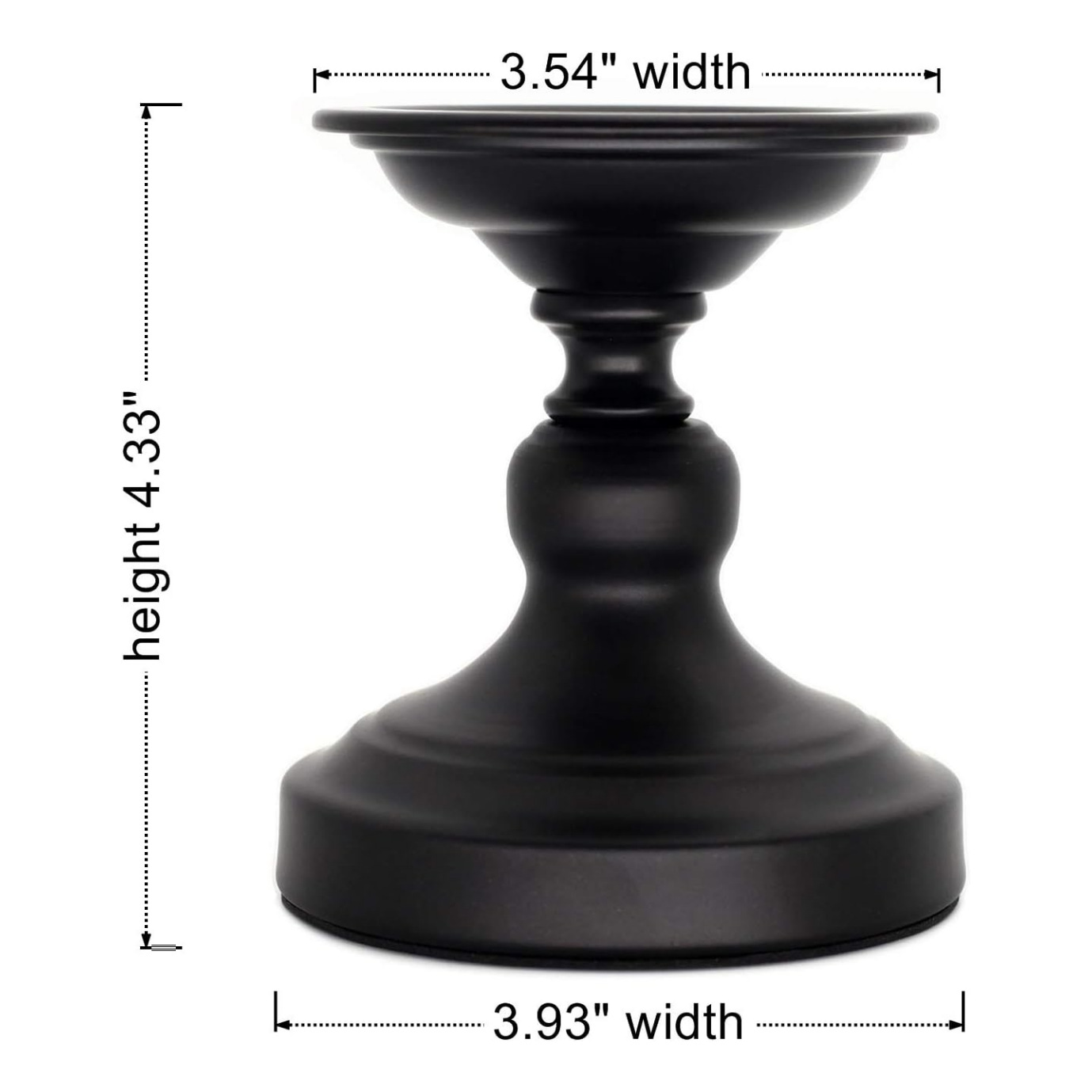 Metal negro mate candelabre columnar para decoración de mesa de café en el hogar, decoración de comedor, sala de estar, decoración central