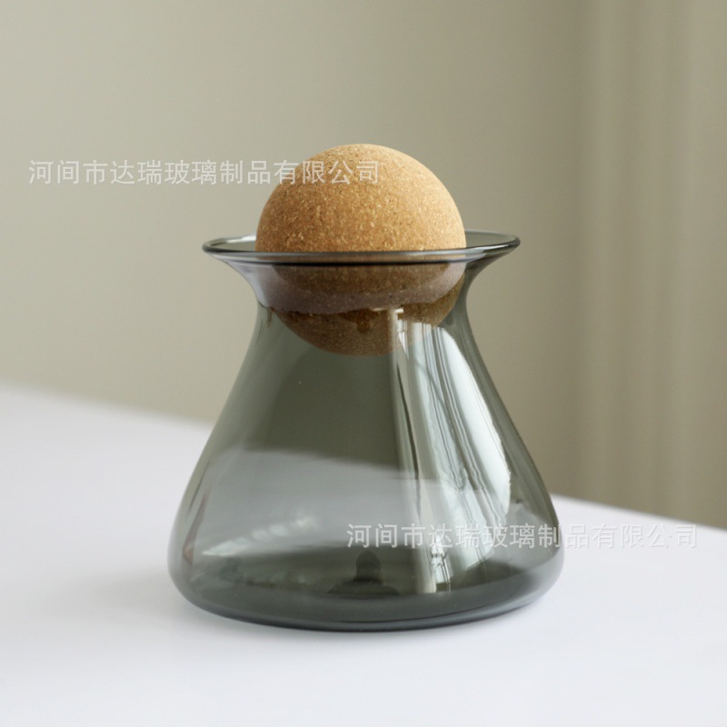 Frasco de almacenamiento de vidrio resistente al calor con tapón de corcho colorido, frasco sellado para té perfumado, frasco para té, granos, artículos de cocina, botella pequeña