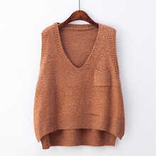 E 80380 Autumn New Style Pocket Knit Vest �ڴ���֯����