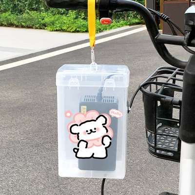 Box Dustproof Storage Box — Other Electric Vehicle Accessories - white-yellow-webbing-hook-floral-line-white-dog