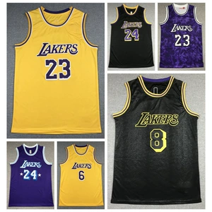 Вышитая баскетбольная майка Лейкерс команда № 23 Джеймс 24# Kobe Jersey Basketball униформа оптовая Laker