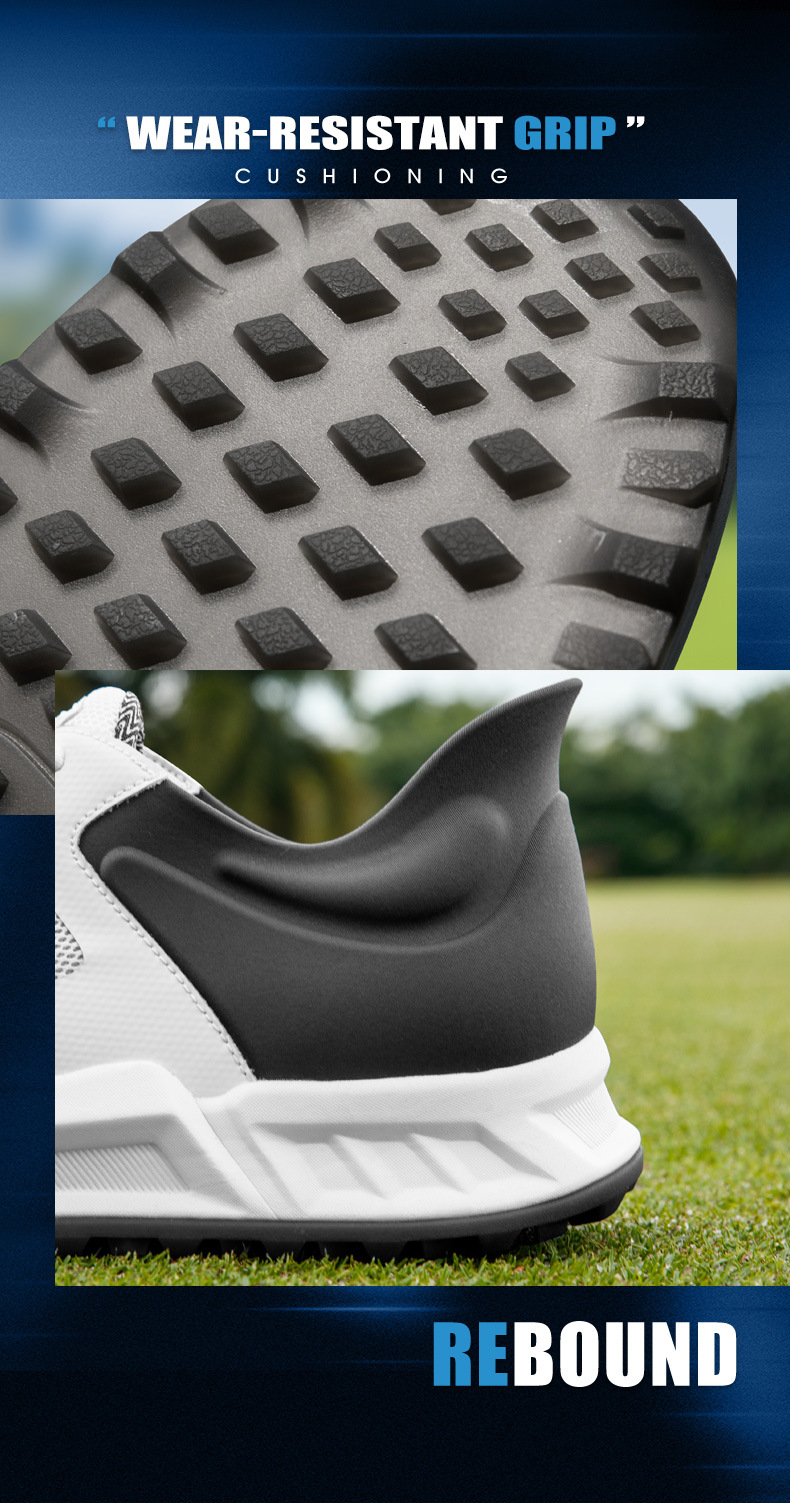 Giày golf nam PGM đế đệm phục hồi, lưới thoáng khí chống trơn trượt — XZ443-Lingyun Xám chi tiết 16