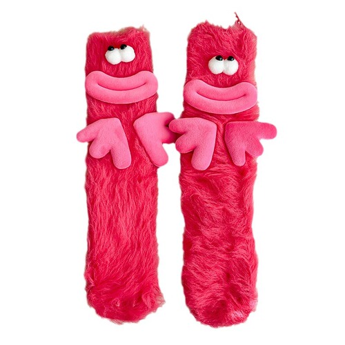 Mink velvet socks for women Japanese cute and sweet mid-calf socks winter plush warm floor socks funny stockings winter