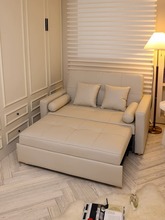 可折叠沙发床小户型北欧简约客厅书房衣帽间磨砂布可拆洗沙发两用