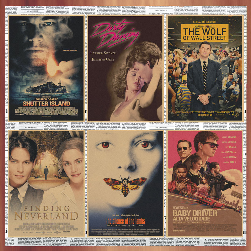 European and American classic movie poster Vintage Kraft paper Bar Cafe restaurant decorative wall painting mural 313