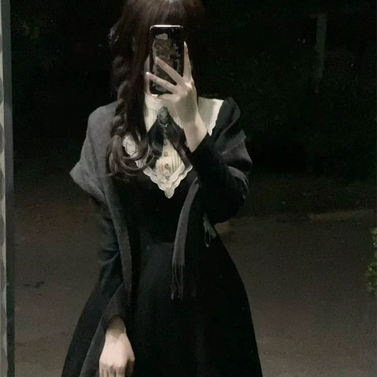 Новое летнее платье в стиле Лолиты в готическом стиле, темное элегантное платье для похудения талии дочери