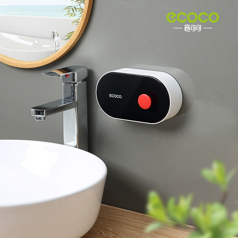 Soap box wall -mounted drain -free household belt with a bathroom, no water, double grid, soap box, shelf