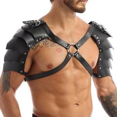 European Medieval Viking Men's Double Shoulder Armor Belt Costume Halloween Carnival Costume Prop