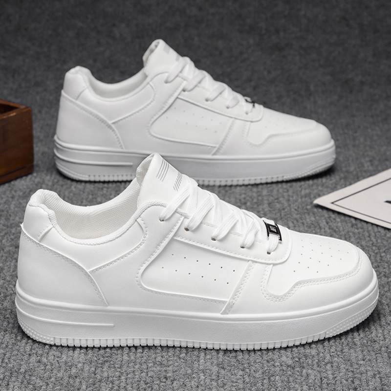 Zapatos de hombre primavera nuevos zapatos blancos transpirables, estudiantes de moda, zapatos de skate casuales de altura baja para hombres