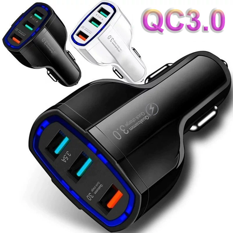 Оптовая продажа однонадцать три QC3.0 быстрая зарядка автомобилей 3.5A 3 USB интерфейса Мультимедийная USB автомобильная зарядка для мобильного телефона
