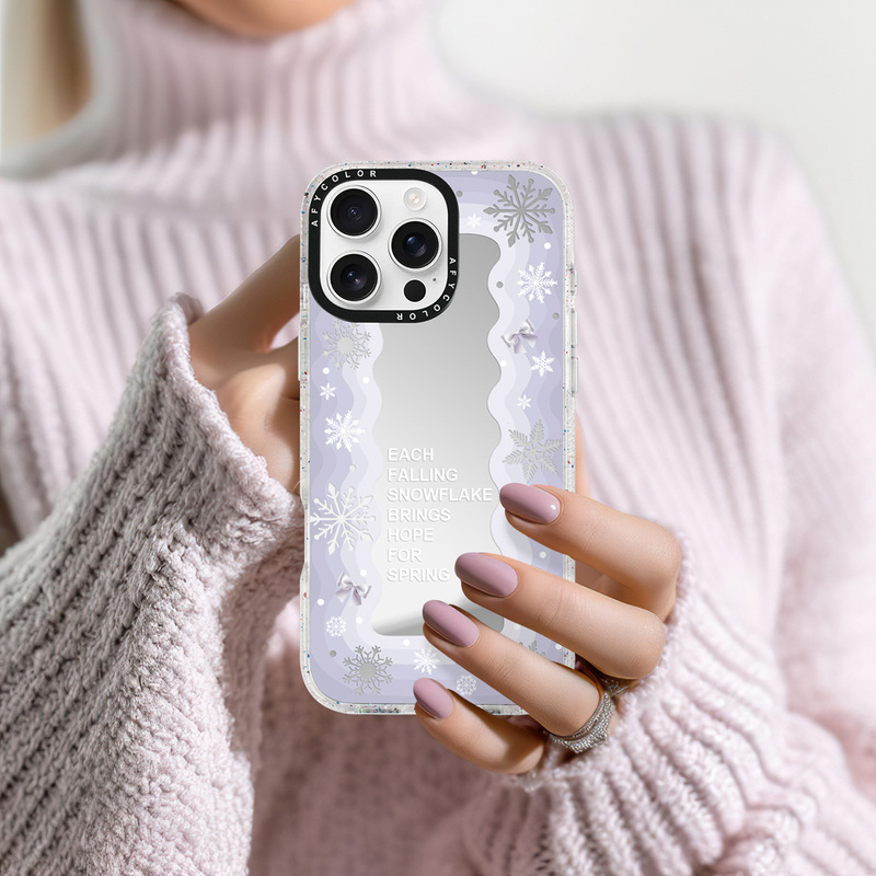 Advanced Mirror Case Suitable for Iphone16Promax Apple 15Pro Painted Anti-Fall Mobile Phone Protective Case 17Air