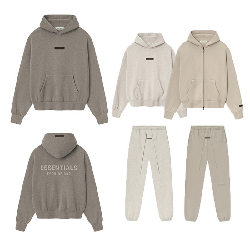 Cross-Border Ss25 High-End Essentials Autumn and Winter Hooded Sweatshirt Fog Silicone Letter Fleece-Lined Trendy Brand Hoodie