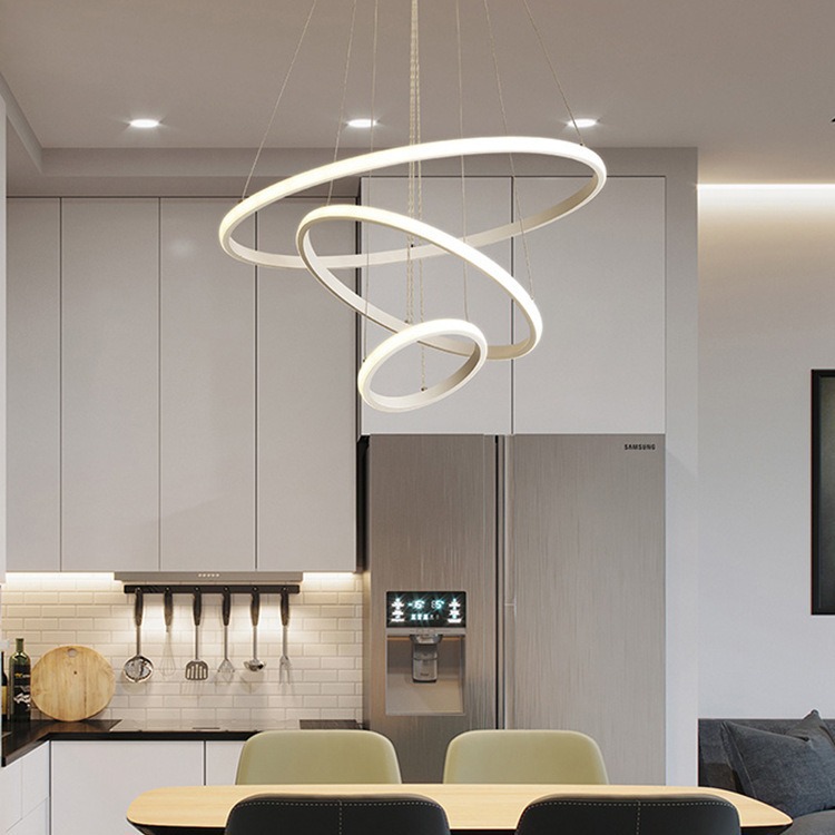 Protección de los ojos espectro completo comedor araña simple moderno arte nórdico bar comedor Mesa minimalista anillo redondo L lámpara