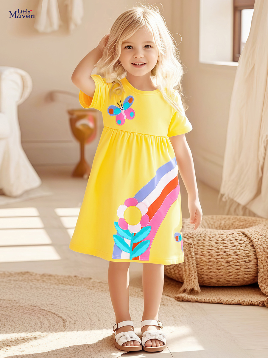 Little maven Summer cotton small princess costume