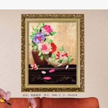 Nueva cinta bordado tridimensional bordado hecho a mano bricolaje colgando pintura sala de estar dormitorio estudio material paquete kit ramo colgante pintura