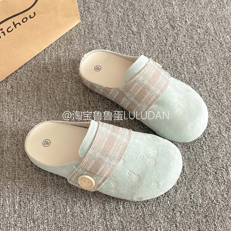 小众设计夏季勃肯鞋女2025新款懒人鞋一脚蹬包头半拖鞋女外穿凉拖|undefined