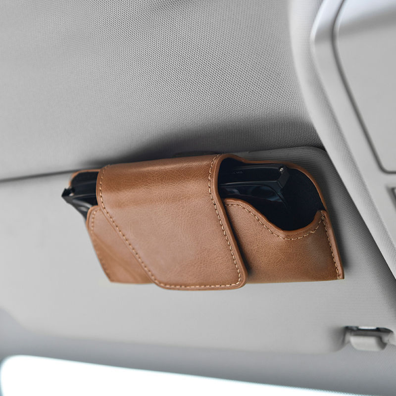 Car-Mounted Glasses Holder, Glasses Case, Car Sun Visor Storage Clip, Multifunctional Sunglasses Holder, Advanced Driver's Accessory