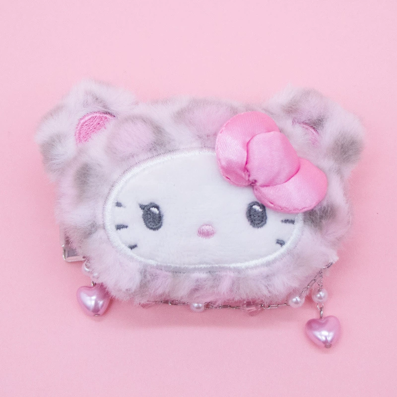 Hello Kitty, плюшевые заколки, кукла, мультяшная заколка для волос, аксессуар для волос, челка