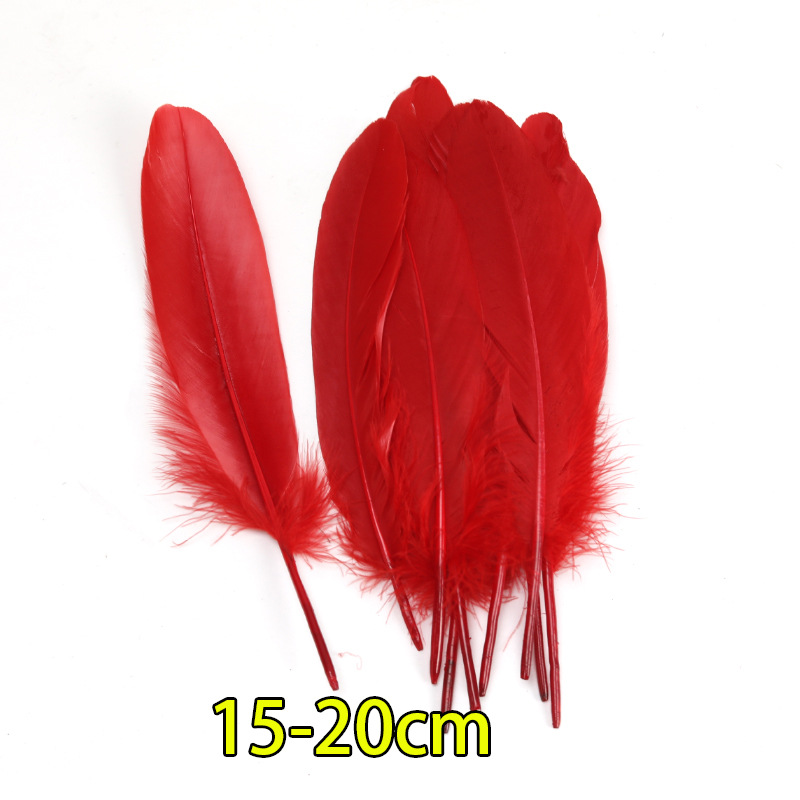 Plumas rojas al por mayor boda jardín de infantes diy plumas hechas a mano pieles de pavo pendientes de plumas de ganso accesorios accesorios de ropa image 13