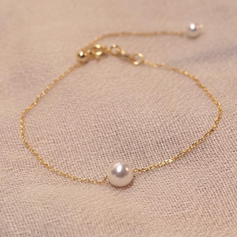 18K gold plated one elegant Japanese luantong strong light pearl bracelet female simple gift for girlfriend mother