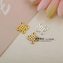 DIY饰品配件 头饰材料 15*14mm合金中国结 金色/银色