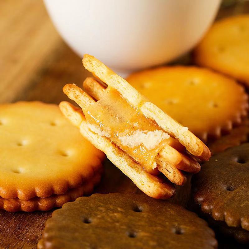 Casual Internet celebrity snacks independent packaging store front desk reception lucky character transparent black sugar salted egg yolk malt cake 