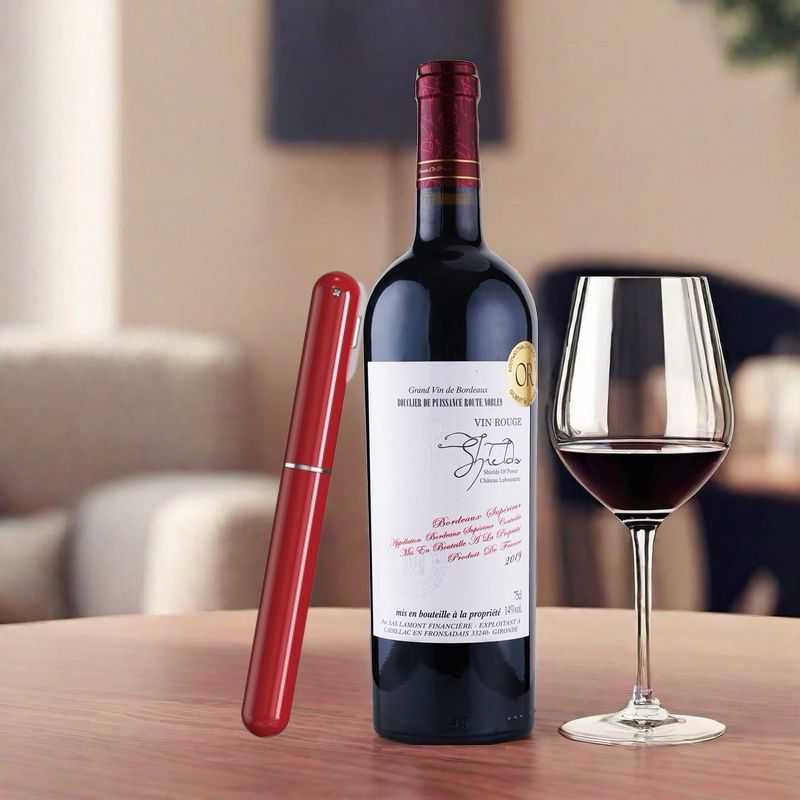 Abrebotellas de aire en forma de lápiz para vino tinto, tapón de aire, elevador de vino, cono de hielo anti-fugas de acero inoxidable de grado alimenticio