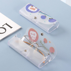 Portable Printable Transparent Eyeglass Case, Cartoon Animal Myopia Eyeglass Case, PVC Soft Plastic Frosted Eyeglass Case