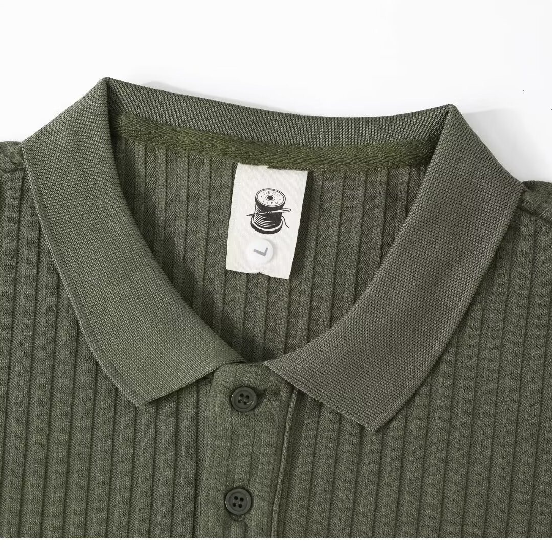 Solapa Polo marca de moda casual verano textura color sólido estilo coreano suéter manga corta Camiseta de los hombres