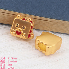 沙金配飾 卡通龍年本命年生肖龍吊墜福龍牌手鍊頭飾diy飾品配件批