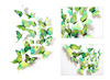 Three dimensional magnetic pin PVC with butterfly, green fridge magnet, 12 packs, in 3d format, wholesale