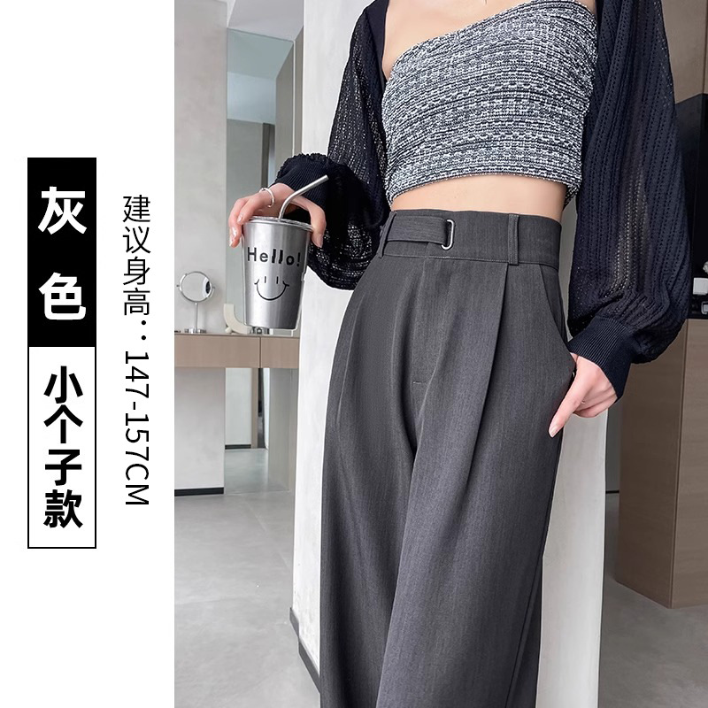 Pantalones de trajes negros de alta sensación de caída para mujeres 2024 primavera y otoño 2024 nuevo estilo recto sensación de caída de piernas anchas pantalones de verano