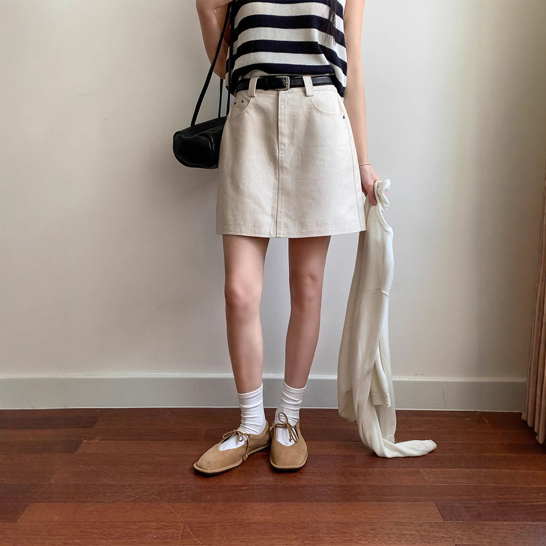 6UP春夏新款韓系A字短裙2025廣州13行小個子百搭慵懶ins鬆弛91112