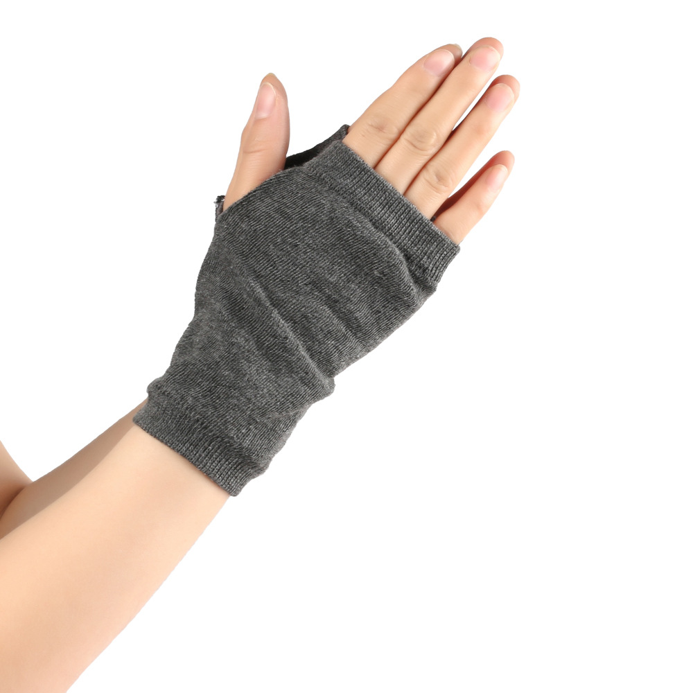Mangas de muñeca abiertas a rayas para hombres y mujeres, tejido fino, guantes cortos de escritura para niños, color sólido, para hacer uno mismo_voghion.com