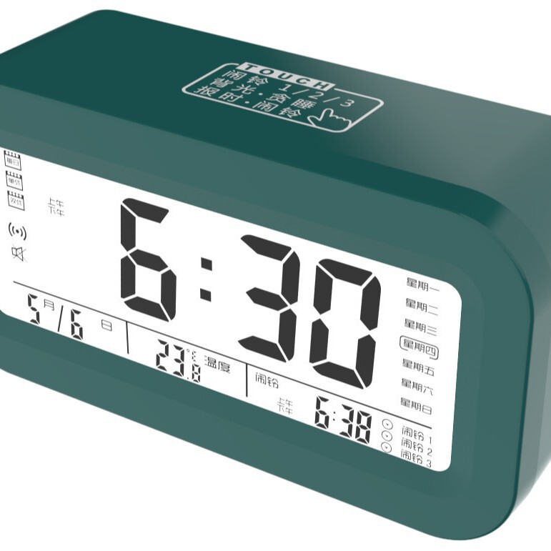 大画面時計デジタル知能学生が起きてベルを鳴らす夜光静音電子タッチモデル音声放送時計|undefined